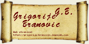 Grigorije Branović vizit kartica